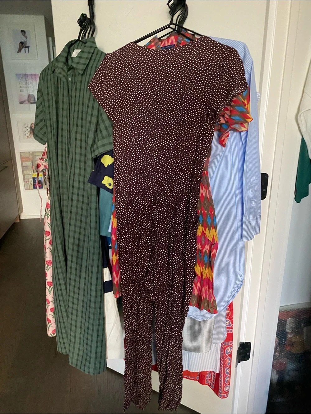 Abercrombie & Fitch Burgundy/Wine Polka Dot Jumpsuit - Size Small